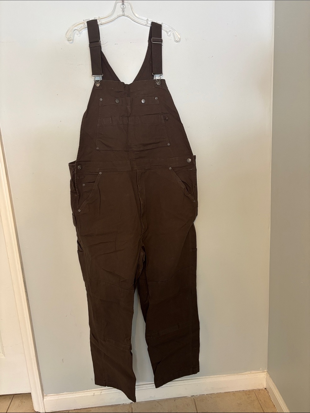 Duluth Trading Co Brown Men's Cargo Bib Overalls